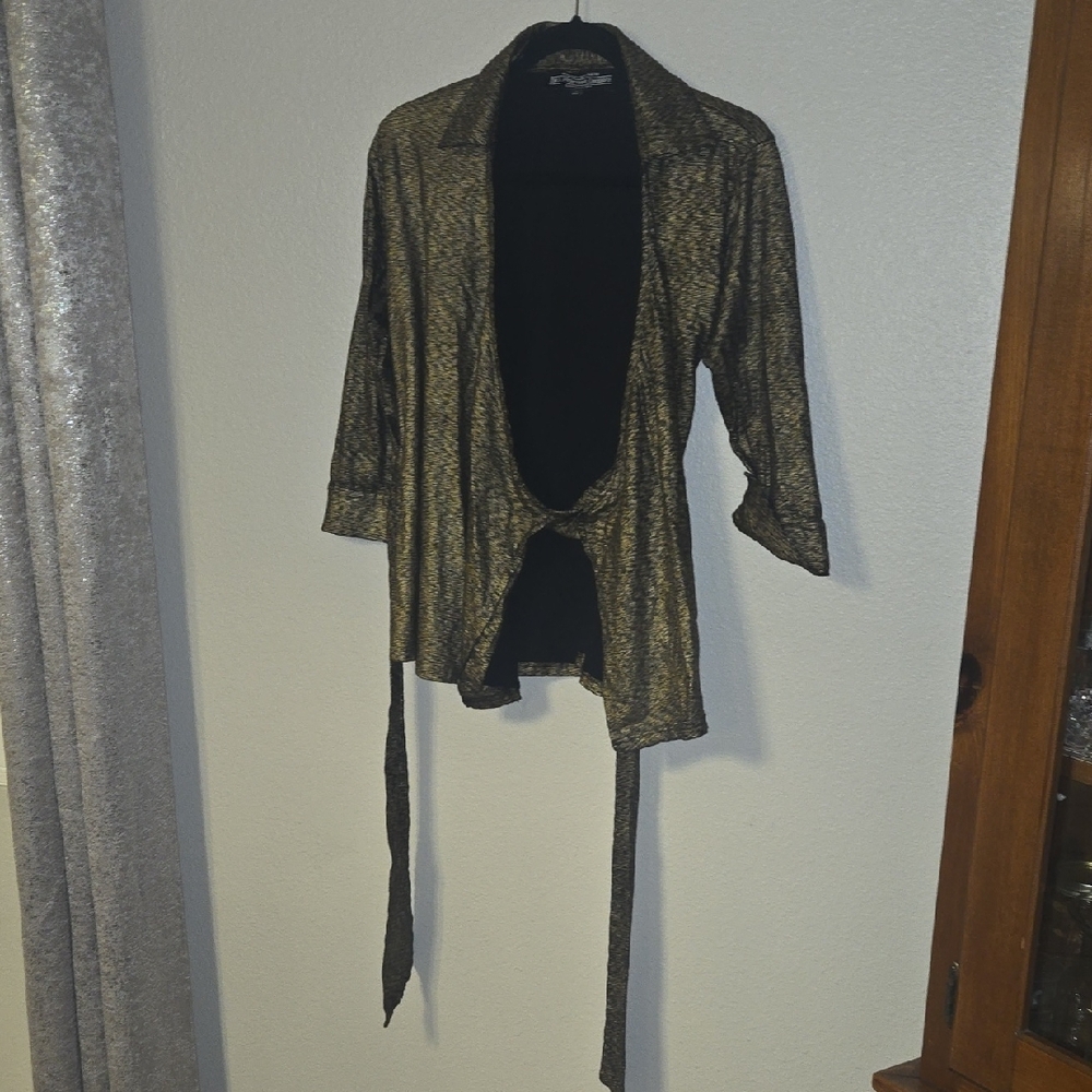 Pendleton Metallic Gold Wrap Blouse - image 5